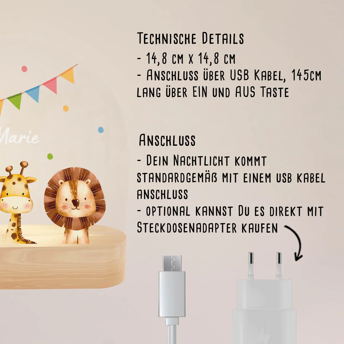 Veilleuse personnalisée pour enfants "Confettis" - Image 4