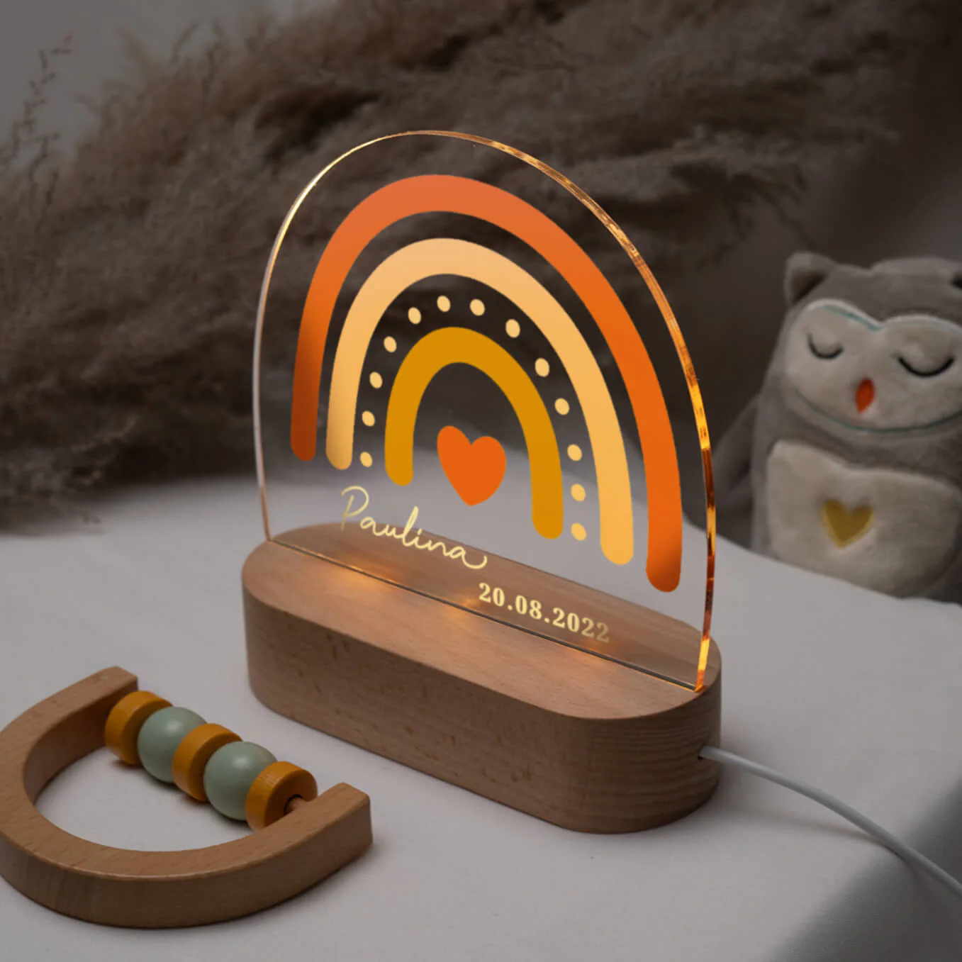 Veilleuse personnalisée pour enfant "Arc-en-ciel" - Image 3