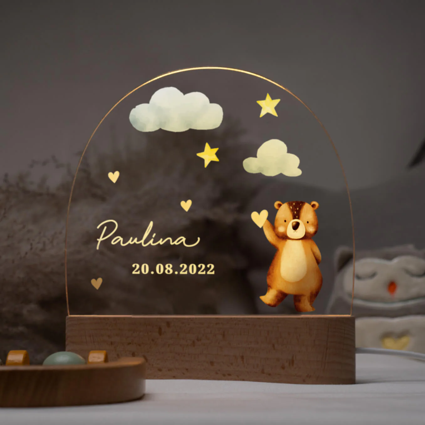 Veilleuse personnalisée pour enfants "Etoiles" - Image 2