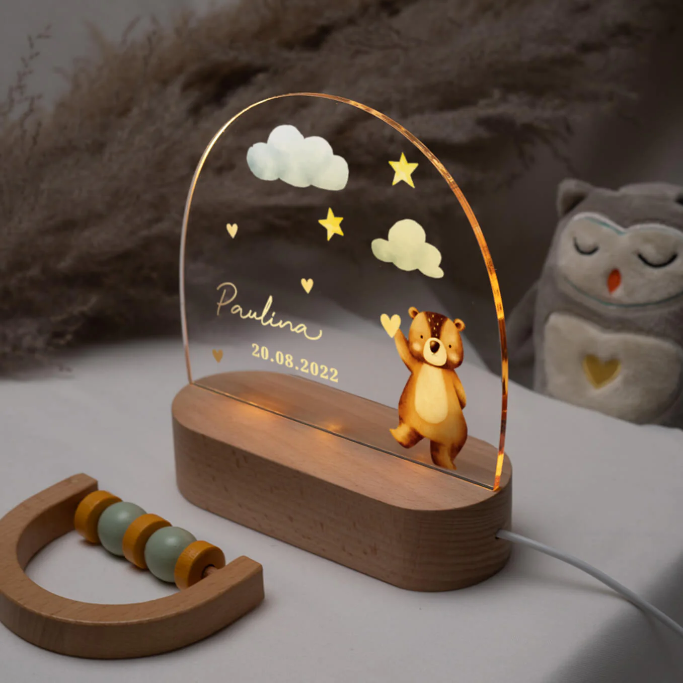 Veilleuse personnalisée pour enfants "Etoiles" - Image 3