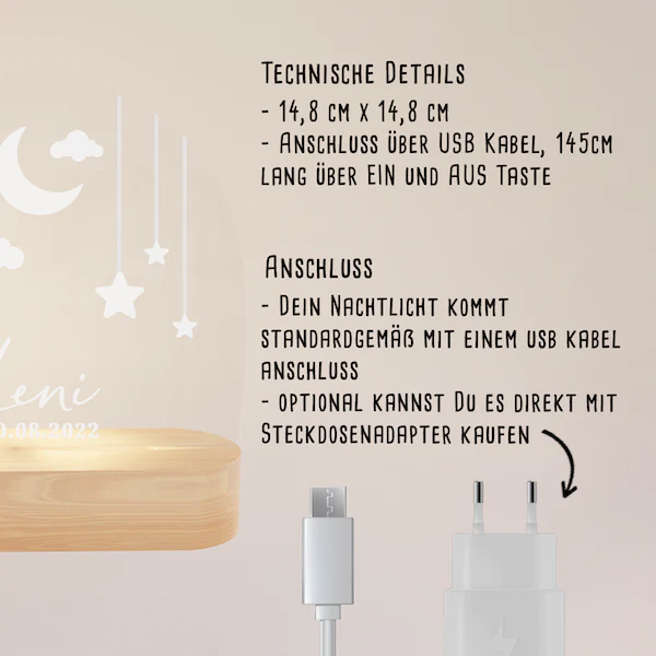 Veilleuse personnalisée pour enfant "Ciel étoilé" - Image 3
