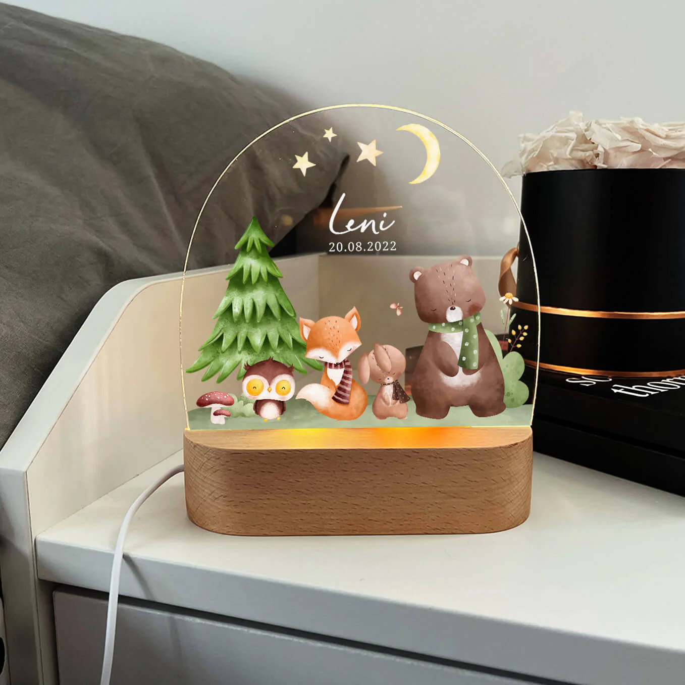 Veilleuse personnalisée pour enfant "Animaux de la forêt" - Image 4