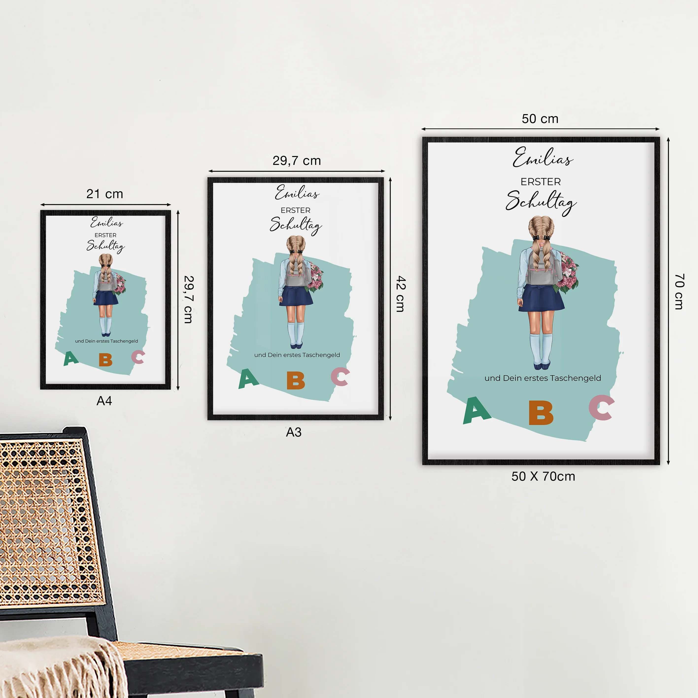 Affiche personnalisée - "Premier jour d'école" / cadeau pour la rentrée scolaire - Image 6