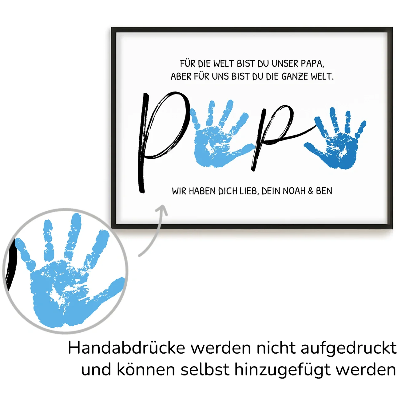 Personalisiertes Poster Handabdruck "Papa" - Image 4