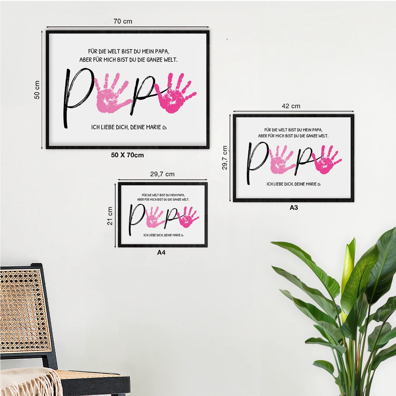Personalisiertes Poster Handabdruck "Papa" - Image 8