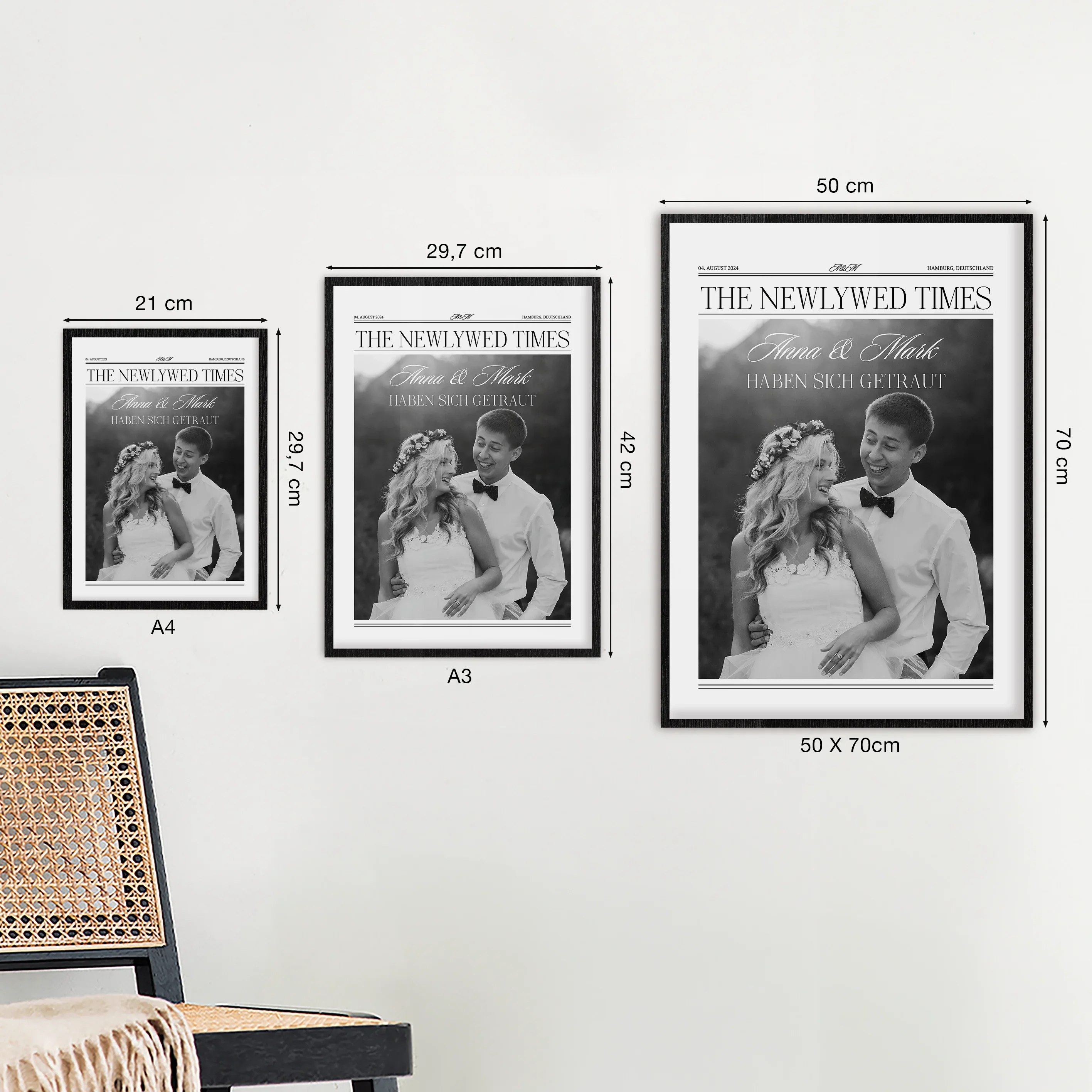 Affiche personnalisée "Article de journal de mariage" - Image 3