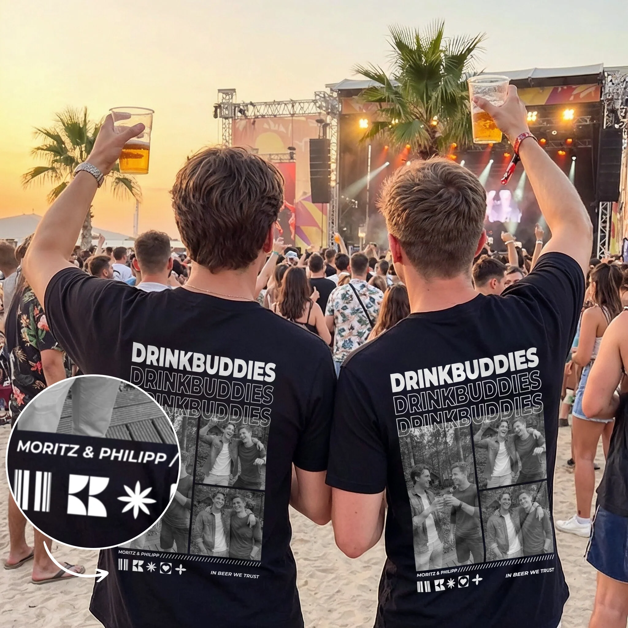 Personalisiertes T-Shirt "Drinkbuddies"