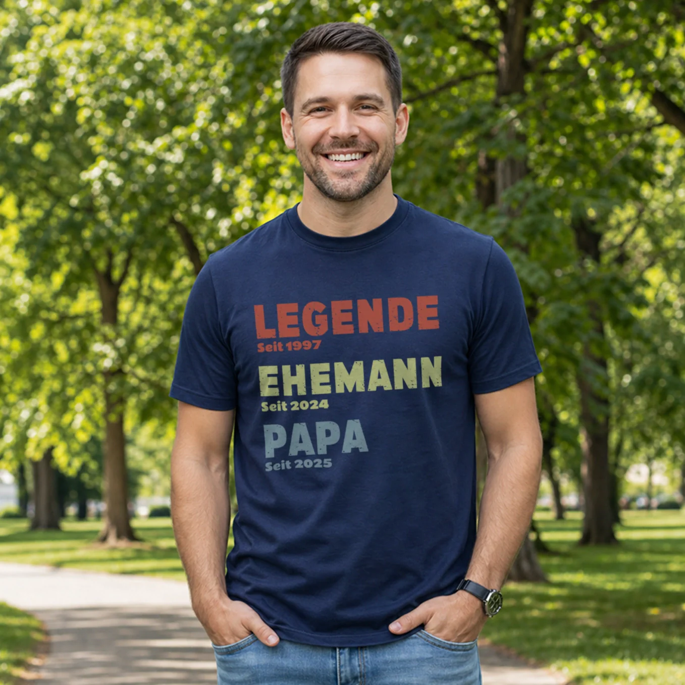 Personalisiertes T-Shirt “Legende, Ehemann, Papa”
