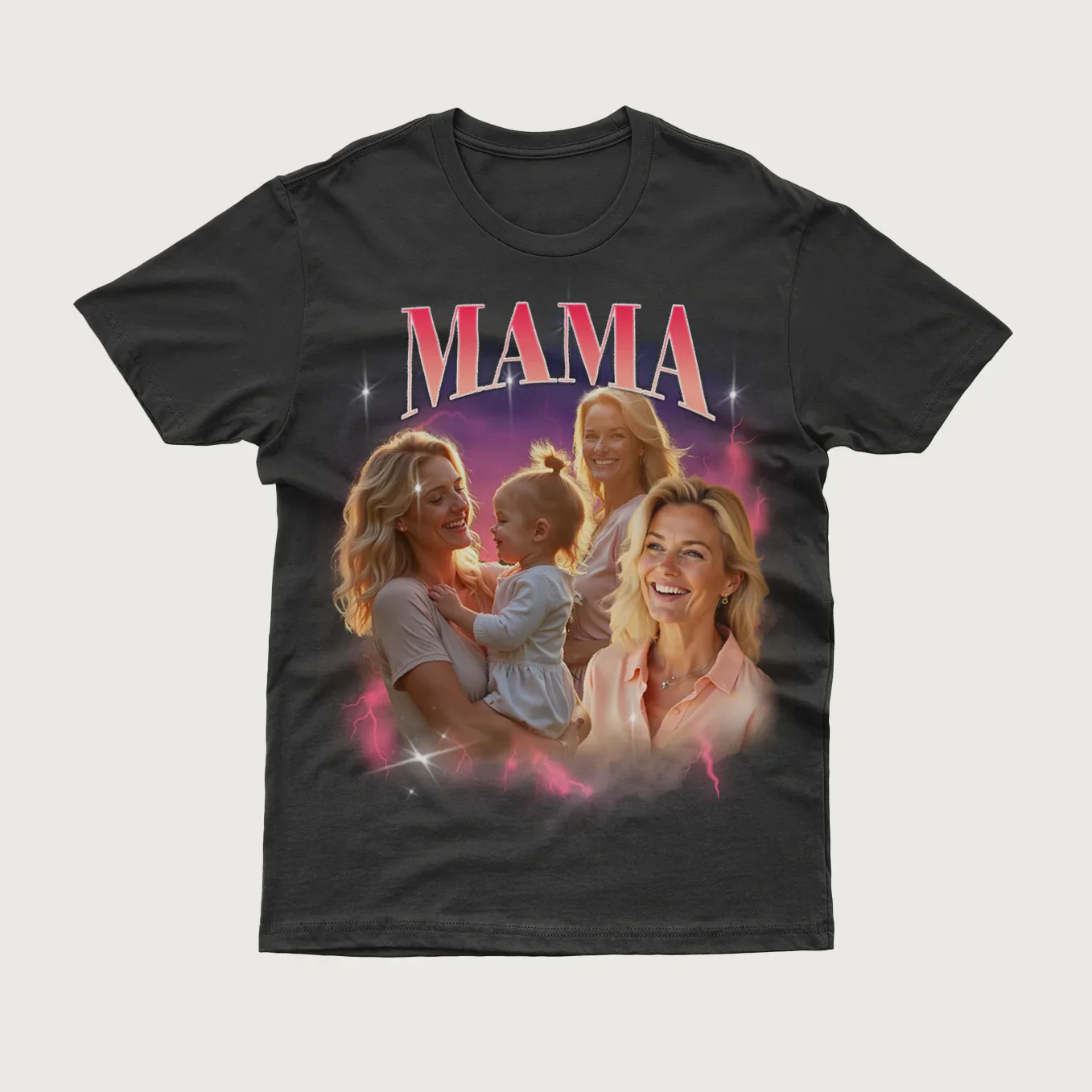 Personalisiertes Oversized T-Shirt Vintage Bootleg "Mama"