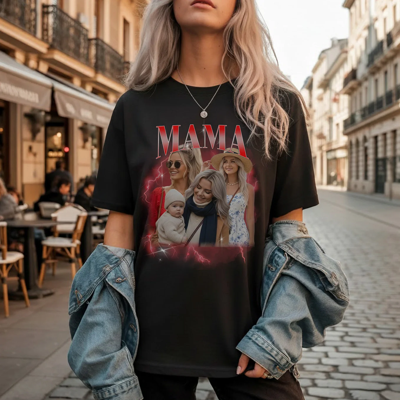 Personalisiertes Oversized T-Shirt Vintage Bootleg "Mama" - Image 7