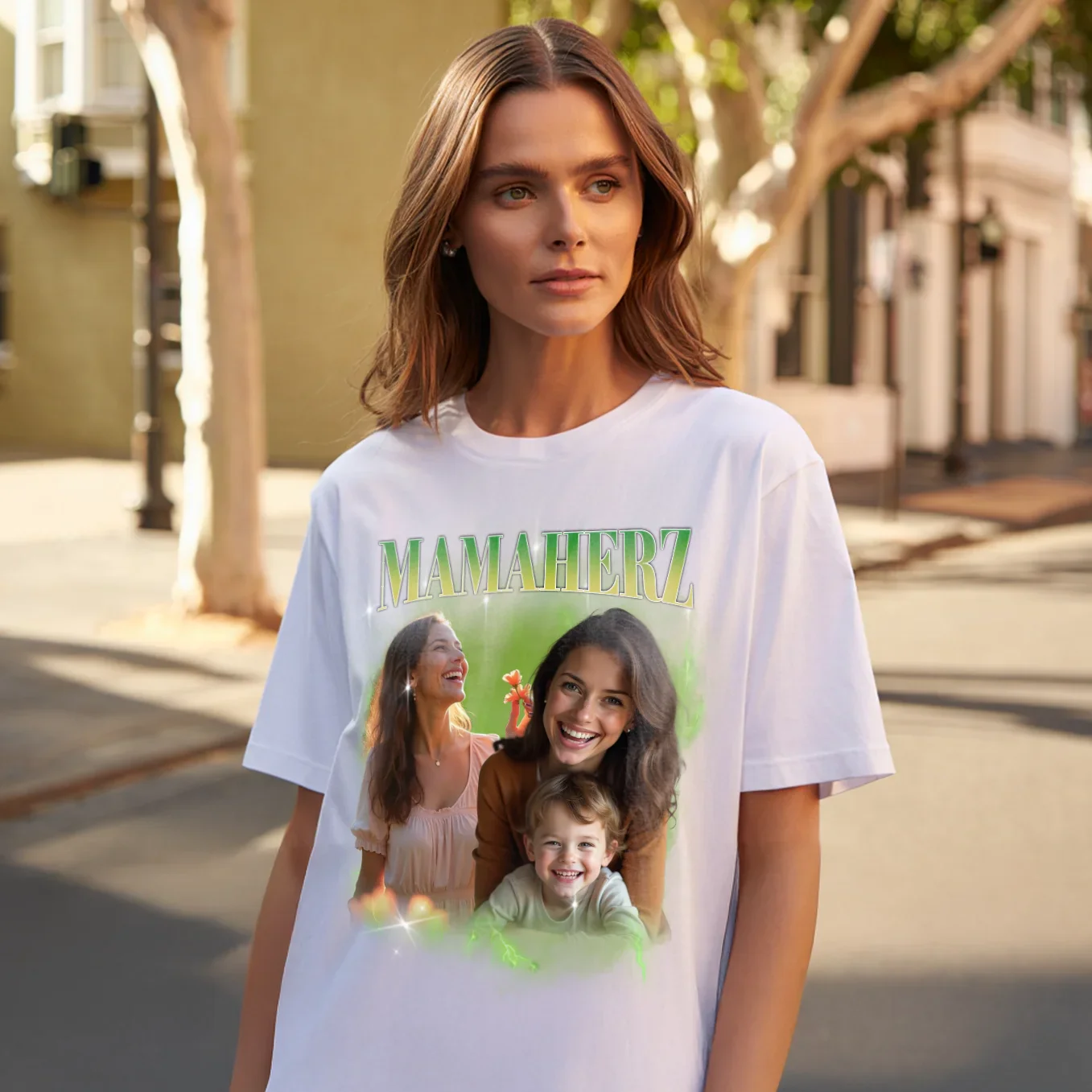 Personalisiertes Oversized T-Shirt Vintage Bootleg "Mama" - Image 9