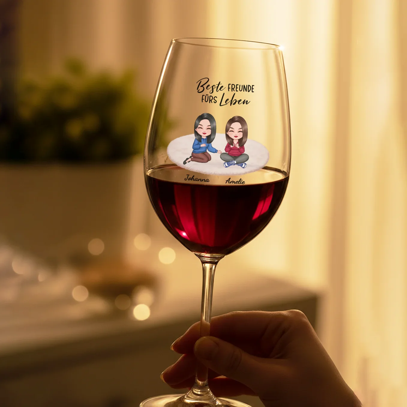 Personalisiertes Weinglas "Besties" - Image 3