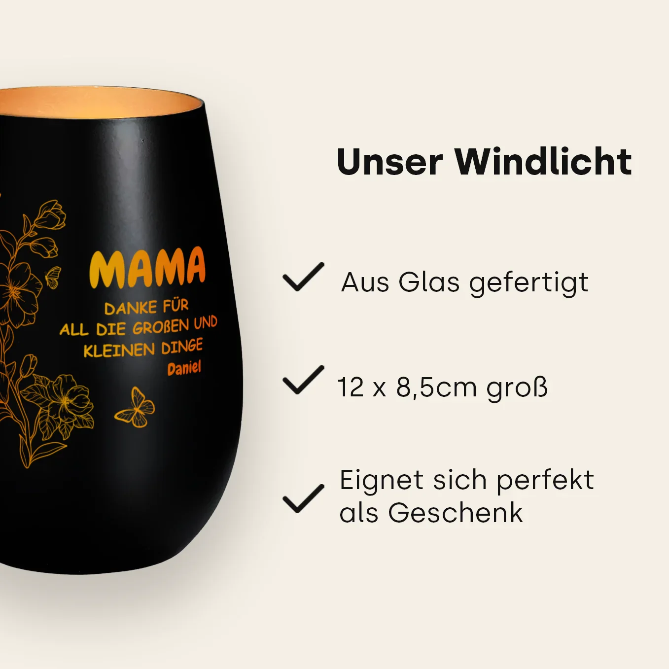 Personalisiertes Windlicht “Danke Mama” - Image 10