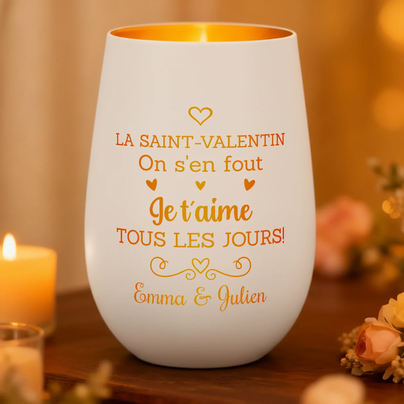 Photophore personnalisé blanc "Saint-Valentin" - Image 13