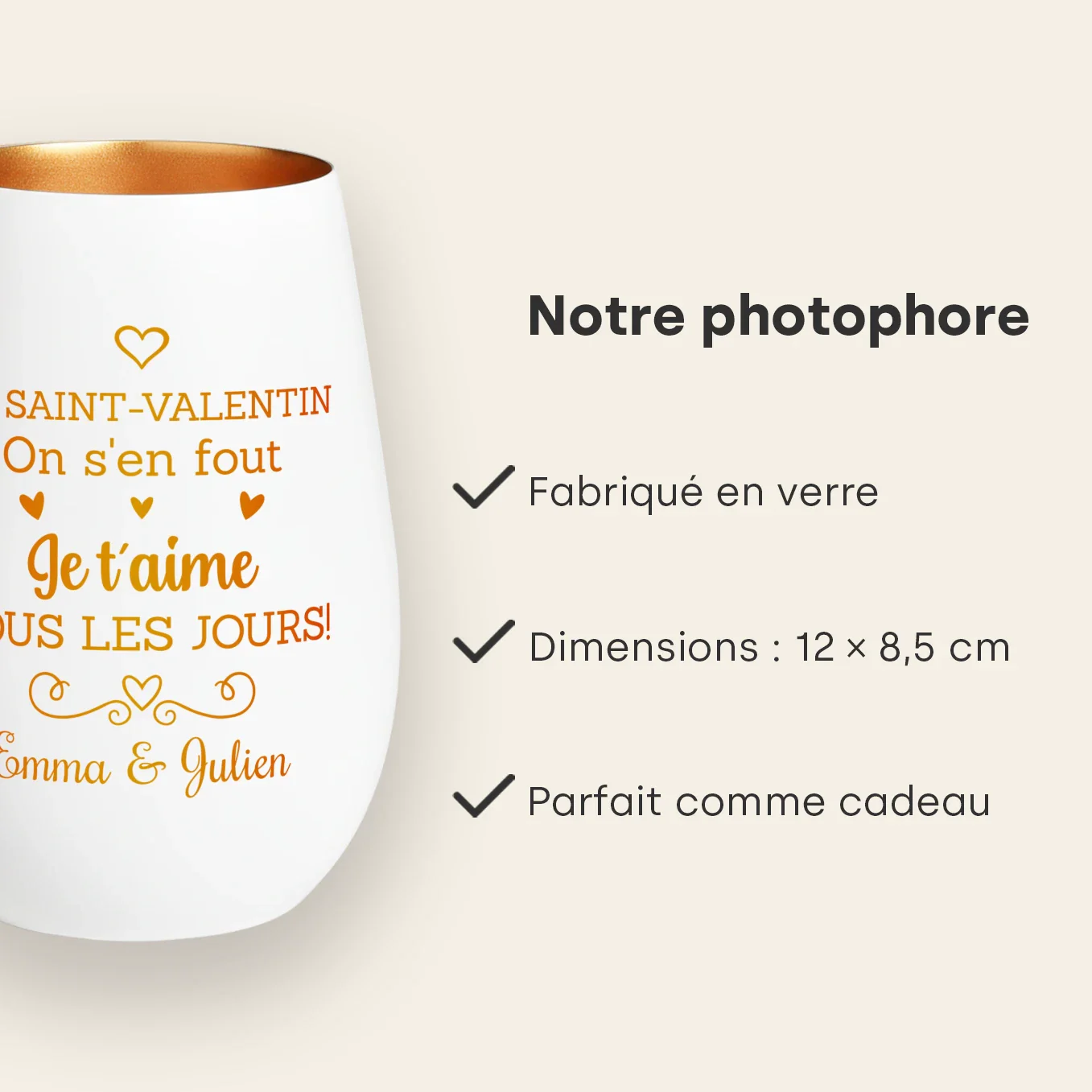 Photophore personnalisé blanc "Saint-Valentin" - Image 22