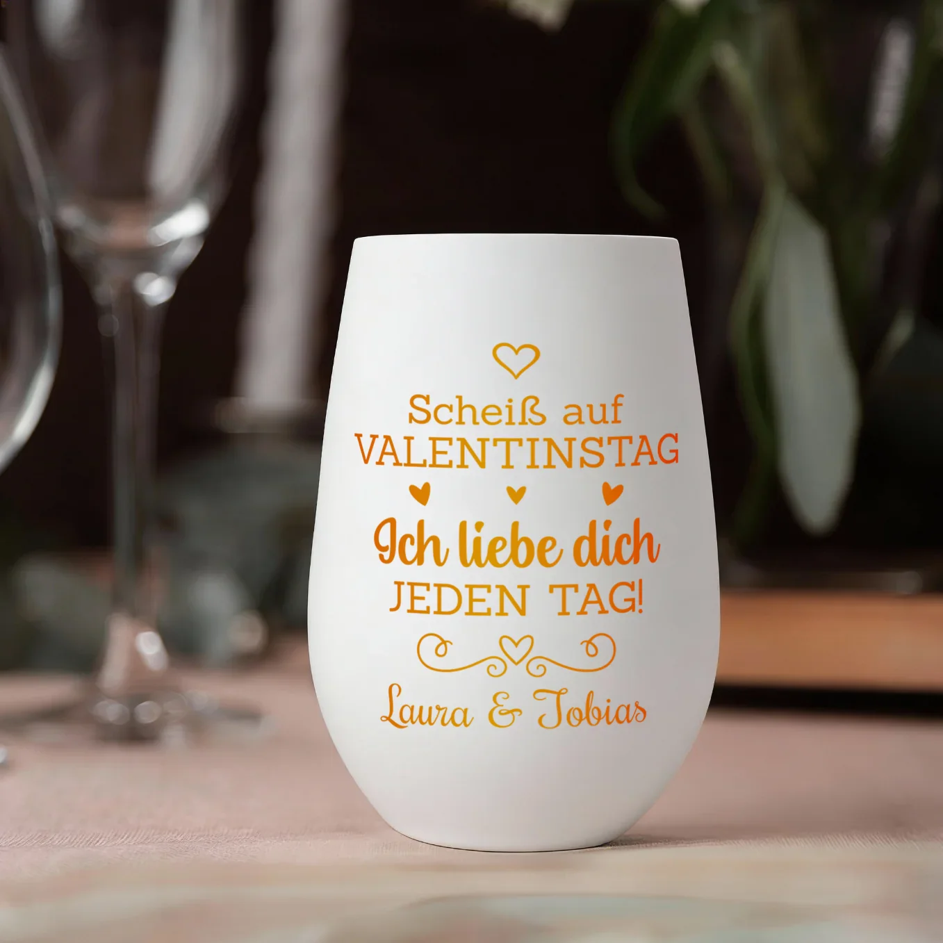 Photophore personnalisé blanc "Saint-Valentin" - Image 6