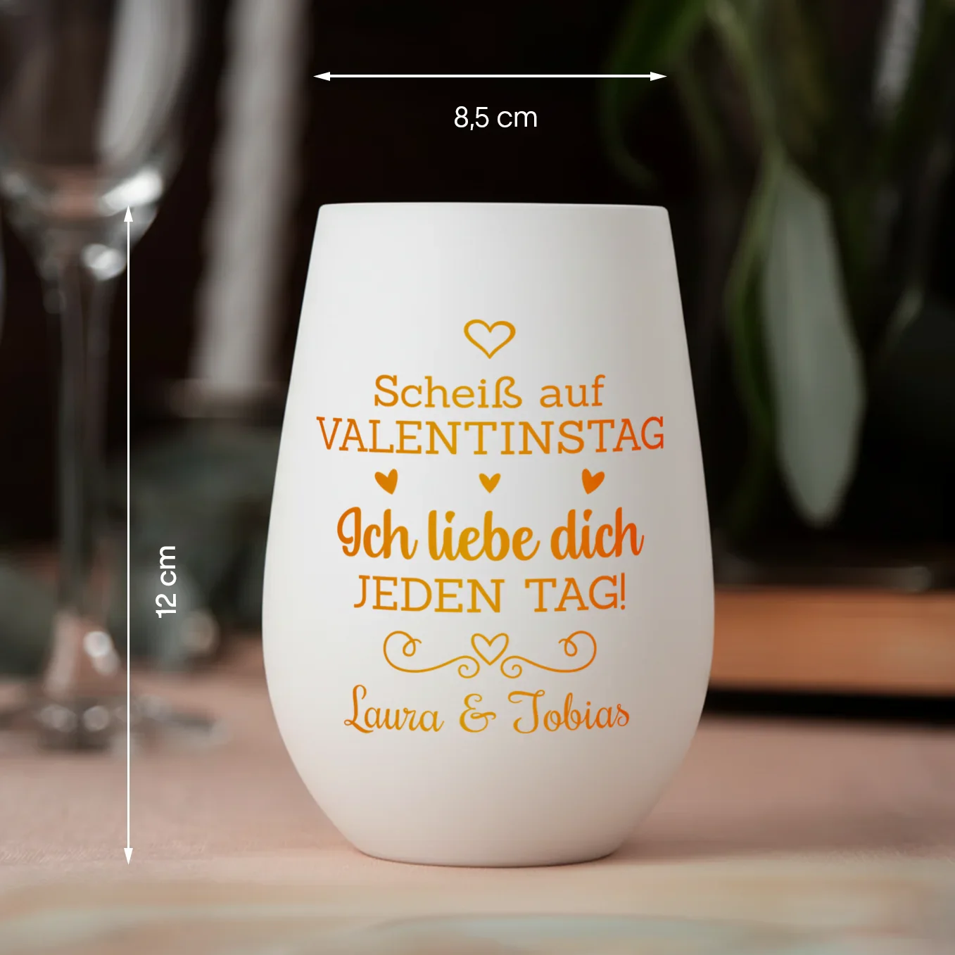 Photophore personnalisé blanc "Saint-Valentin" - Image 8