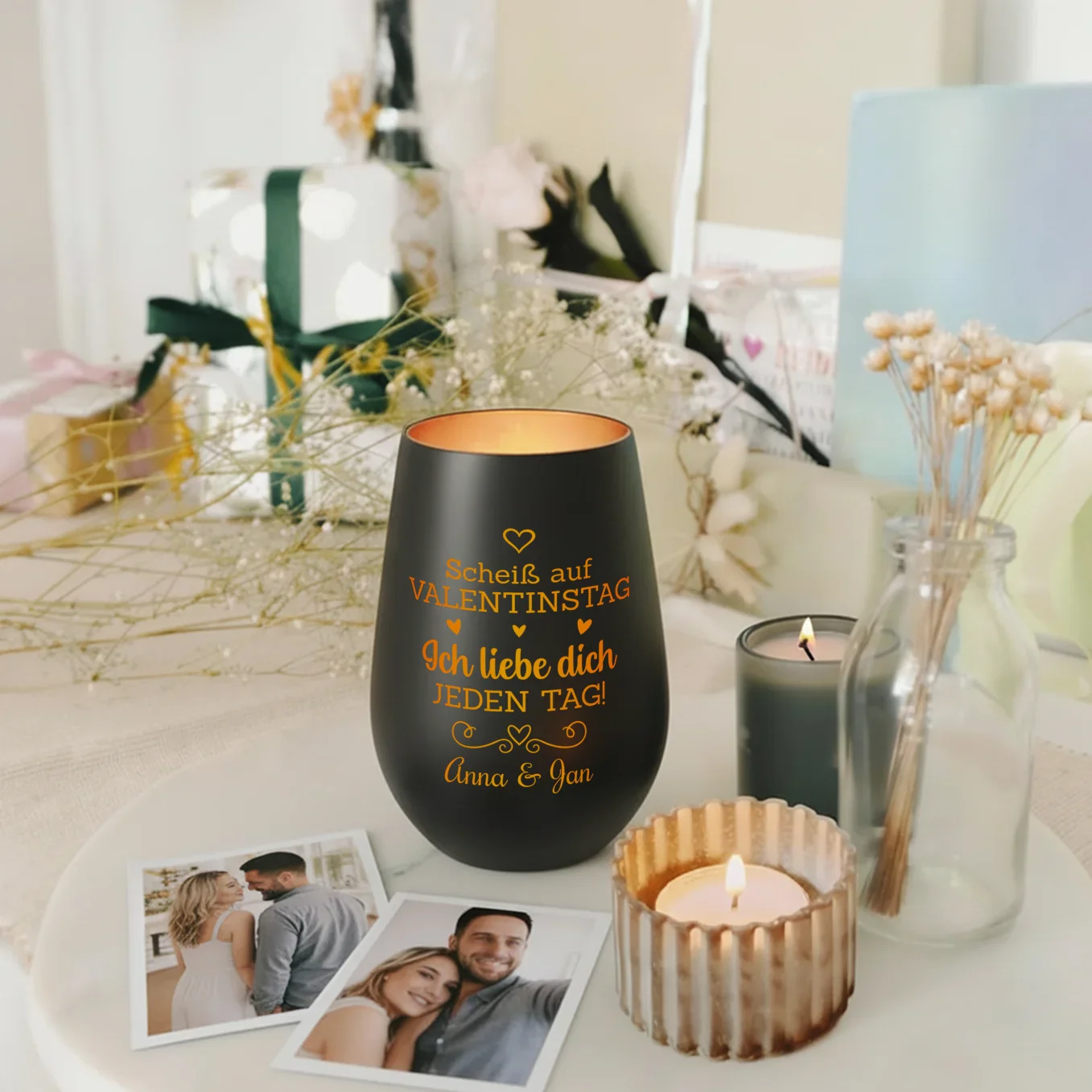 Photophore personnalisé Saint-Valentin – Je t'aime tous les jours - Image 3