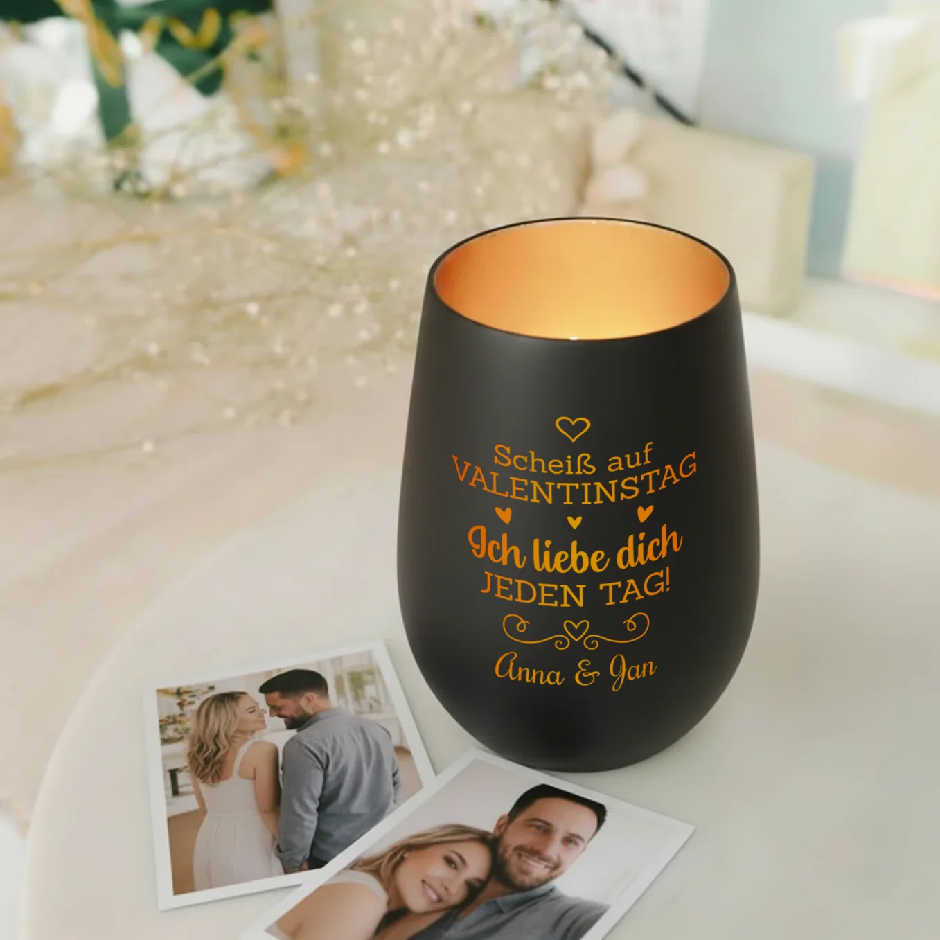 Photophore personnalisé Saint-Valentin – Je t'aime tous les jours - Image 4