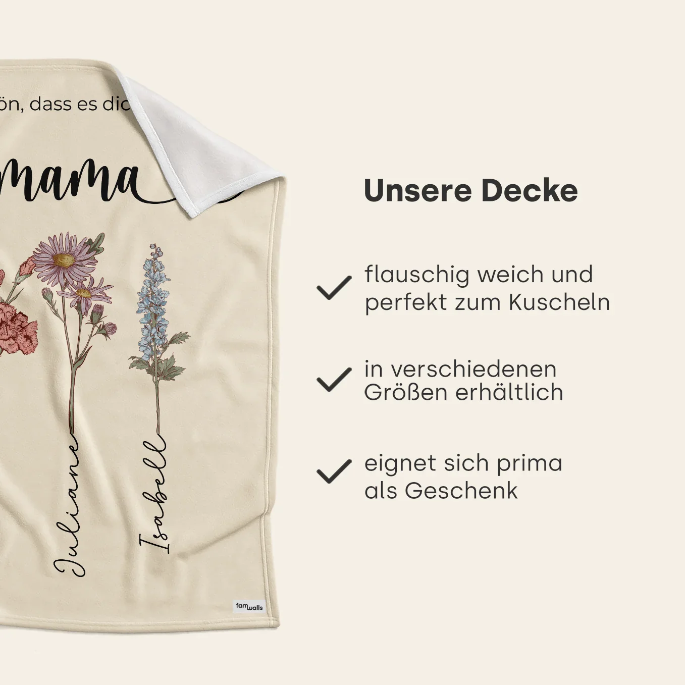 Plaid personnalisé « Des fleurs pour maman » - Image 11