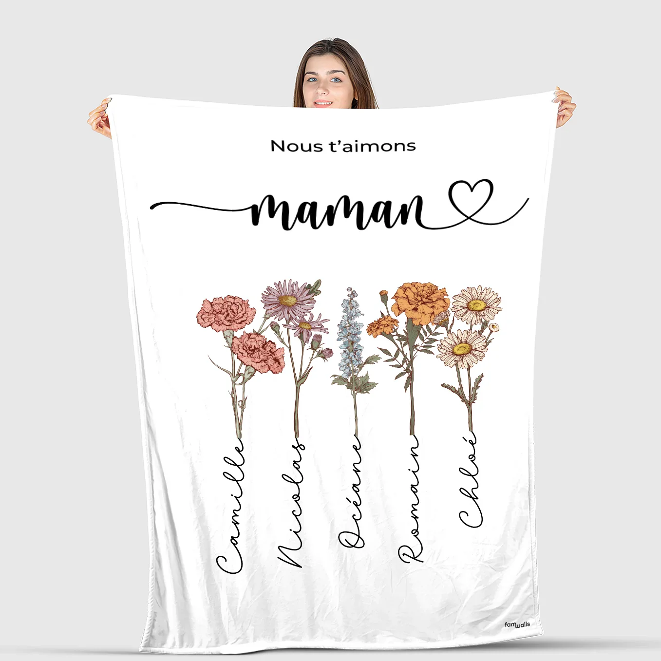 Plaid personnalisé « Des fleurs pour maman » - Image 12
