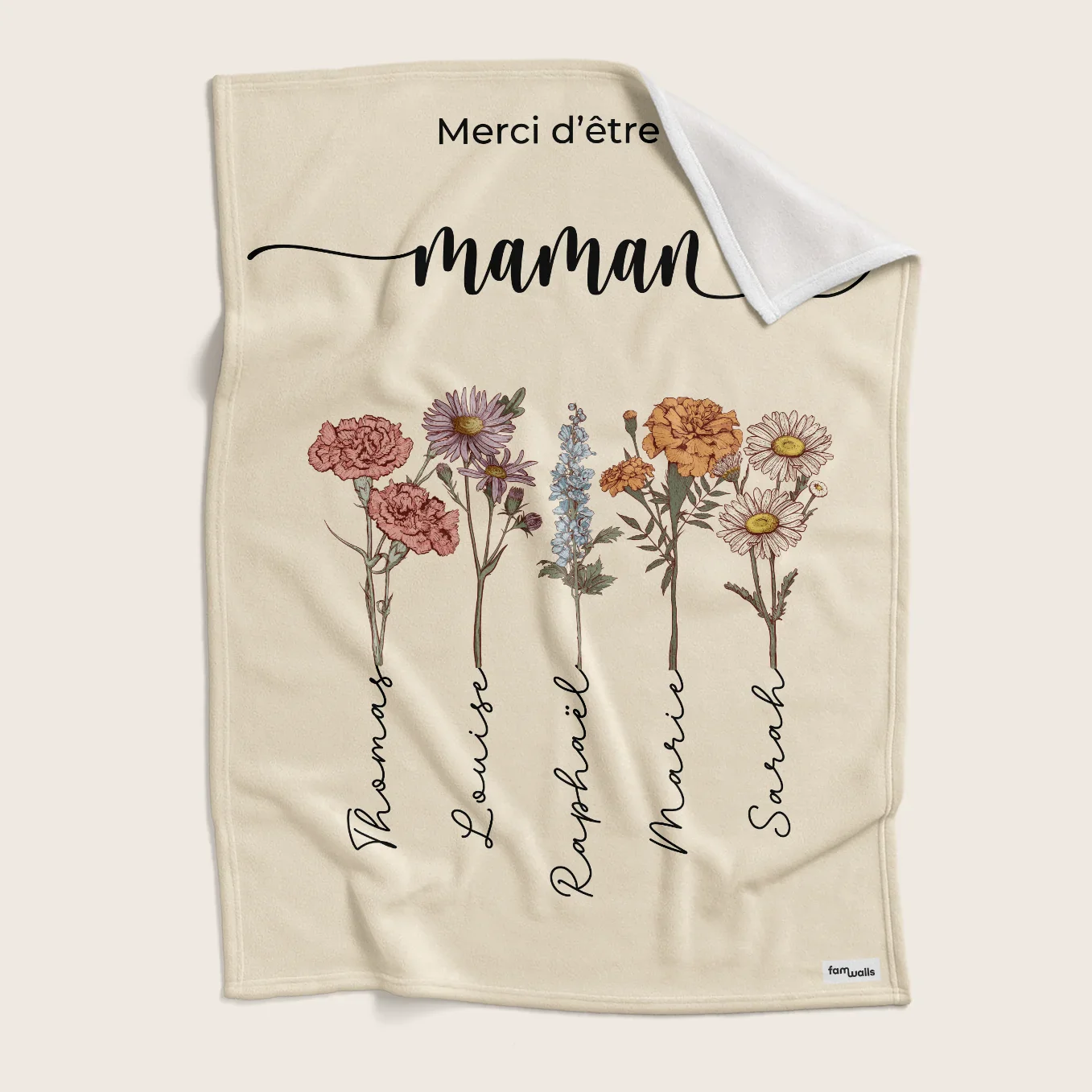 Plaid personnalisé « Des fleurs pour maman » - Image 13