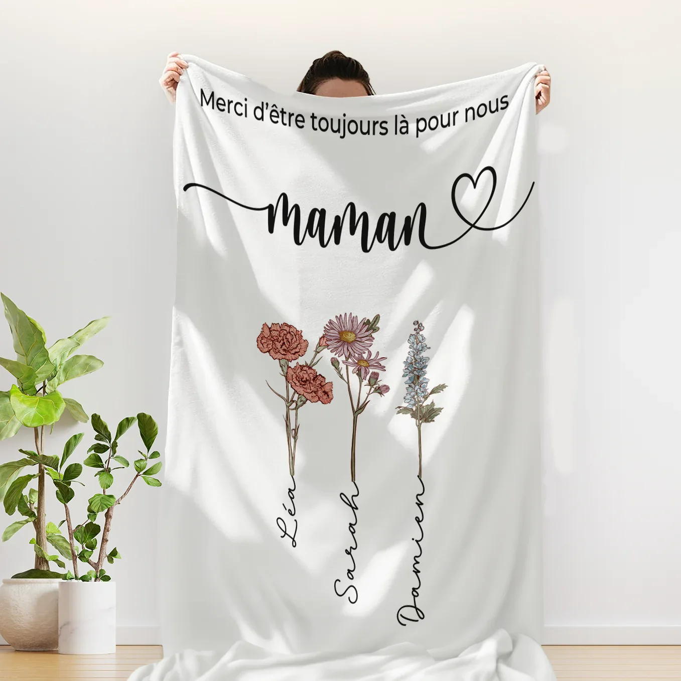 Plaid personnalisé « Des fleurs pour maman » - Image 14