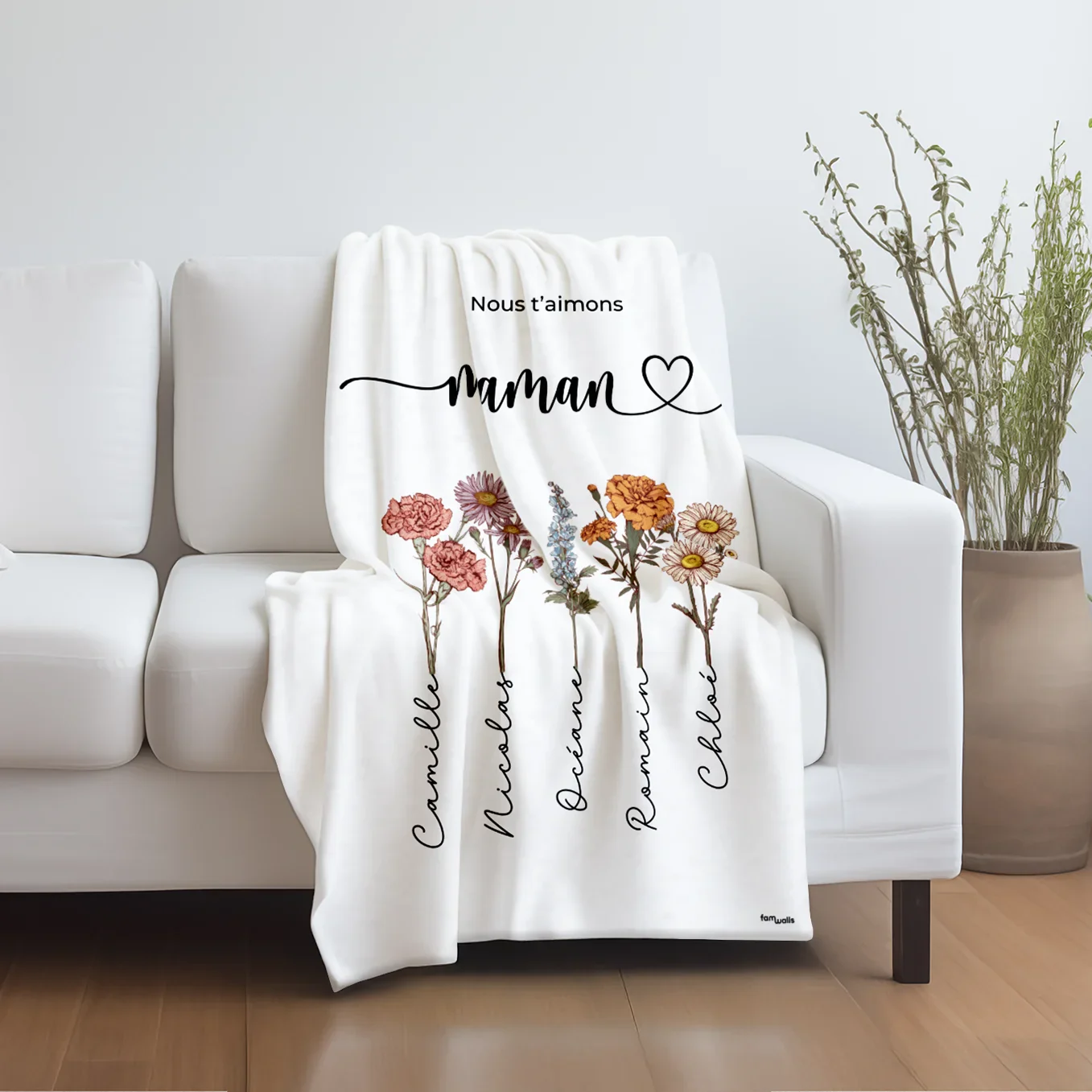 Plaid personnalisé « Des fleurs pour maman » - Image 16