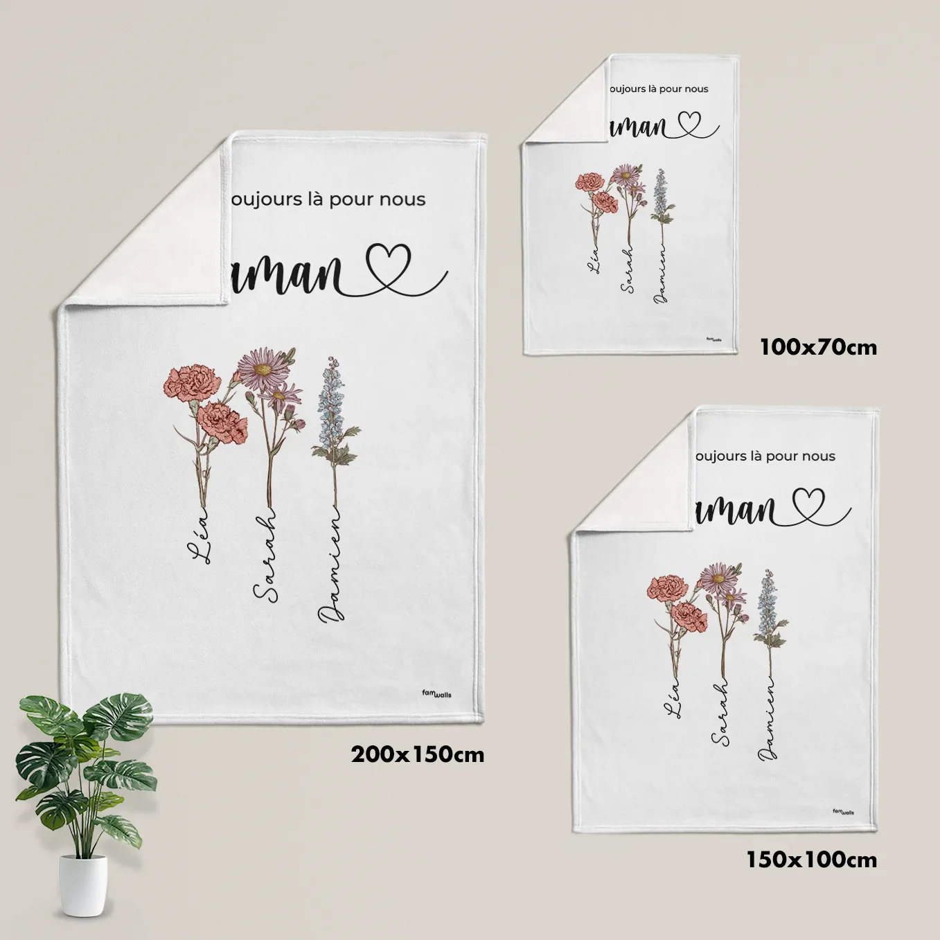 Plaid personnalisé « Des fleurs pour maman » - Image 18