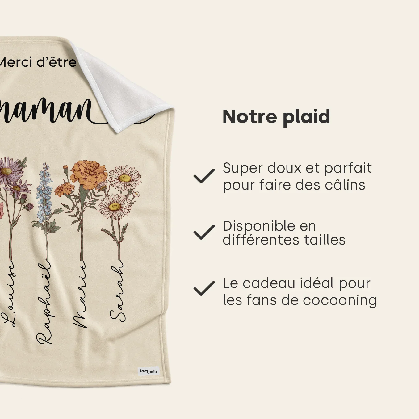 Plaid personnalisé « Des fleurs pour maman » - Image 21