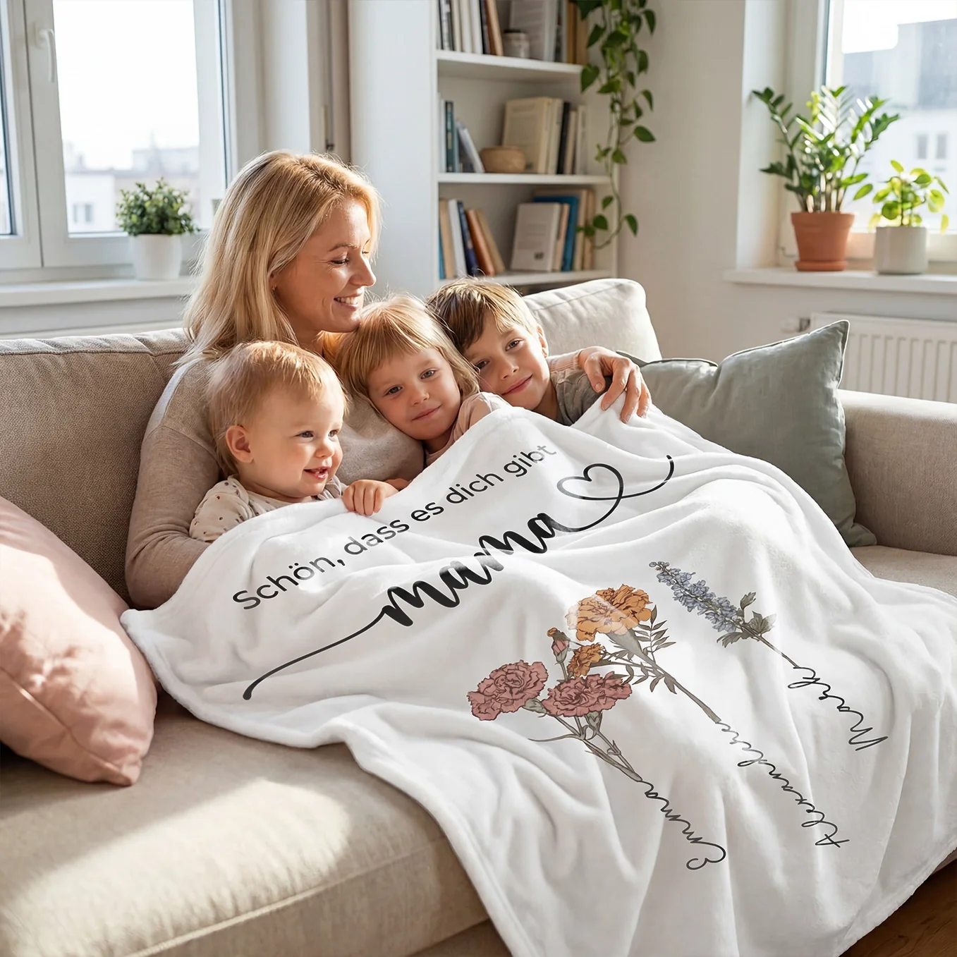 Plaid personnalisé « Des fleurs pour maman » - Image 3