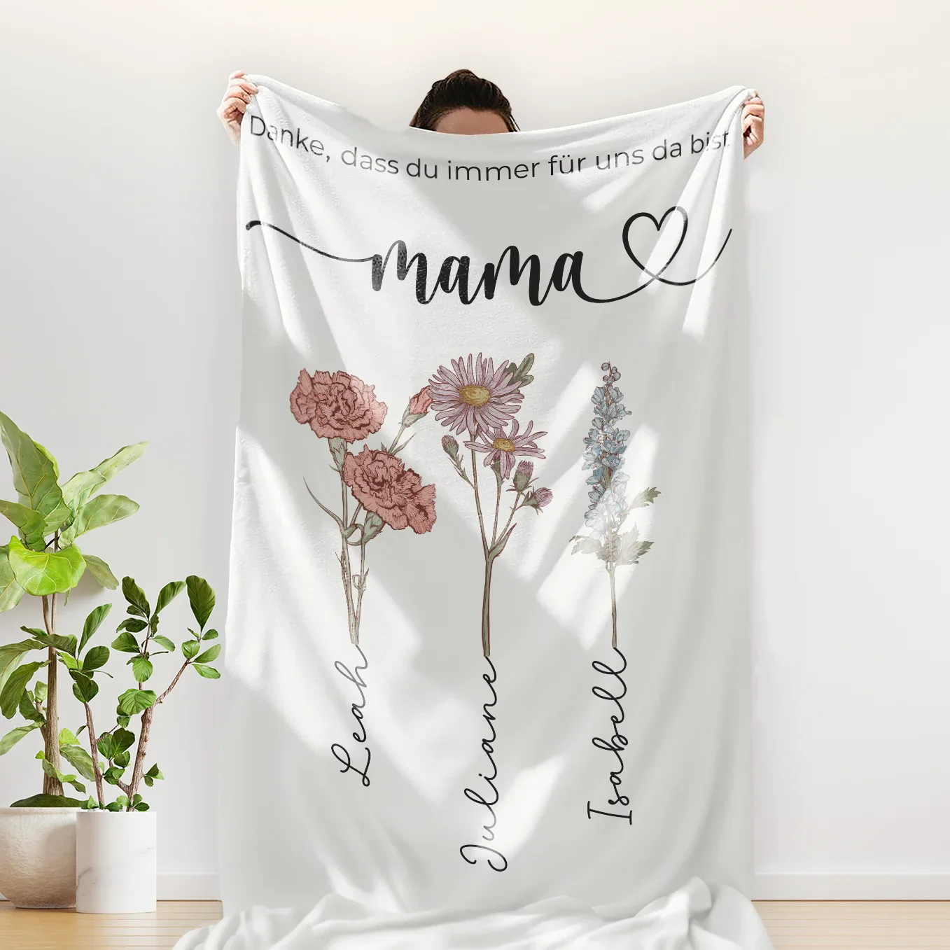 Plaid personnalisé « Des fleurs pour maman » - Image 4