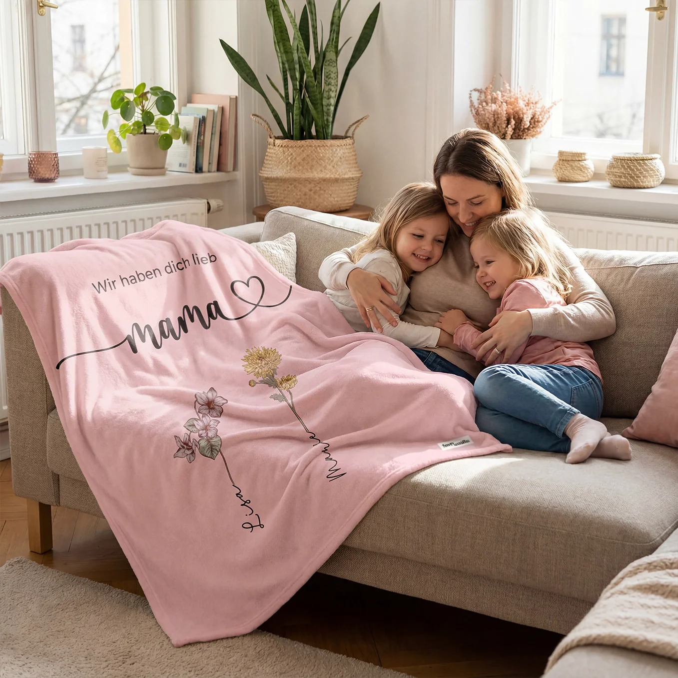 Plaid personnalisé « Des fleurs pour maman » - Image 5