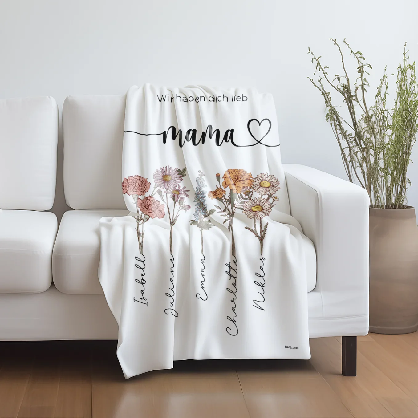 Plaid personnalisé « Des fleurs pour maman » - Image 6