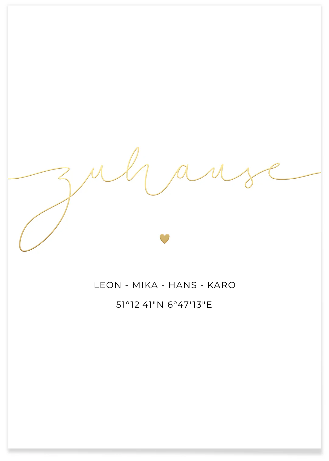 Affiche "Votre maison" avec feuille d'or