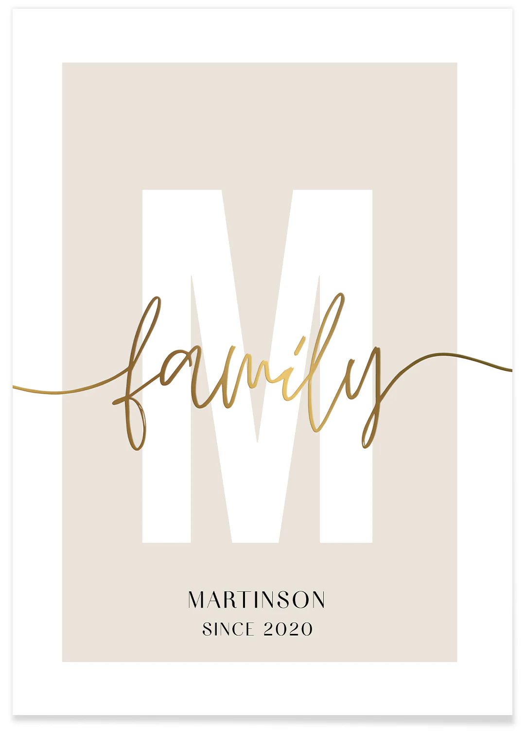 Affiche "Lettre de famille" avec écriture dorée