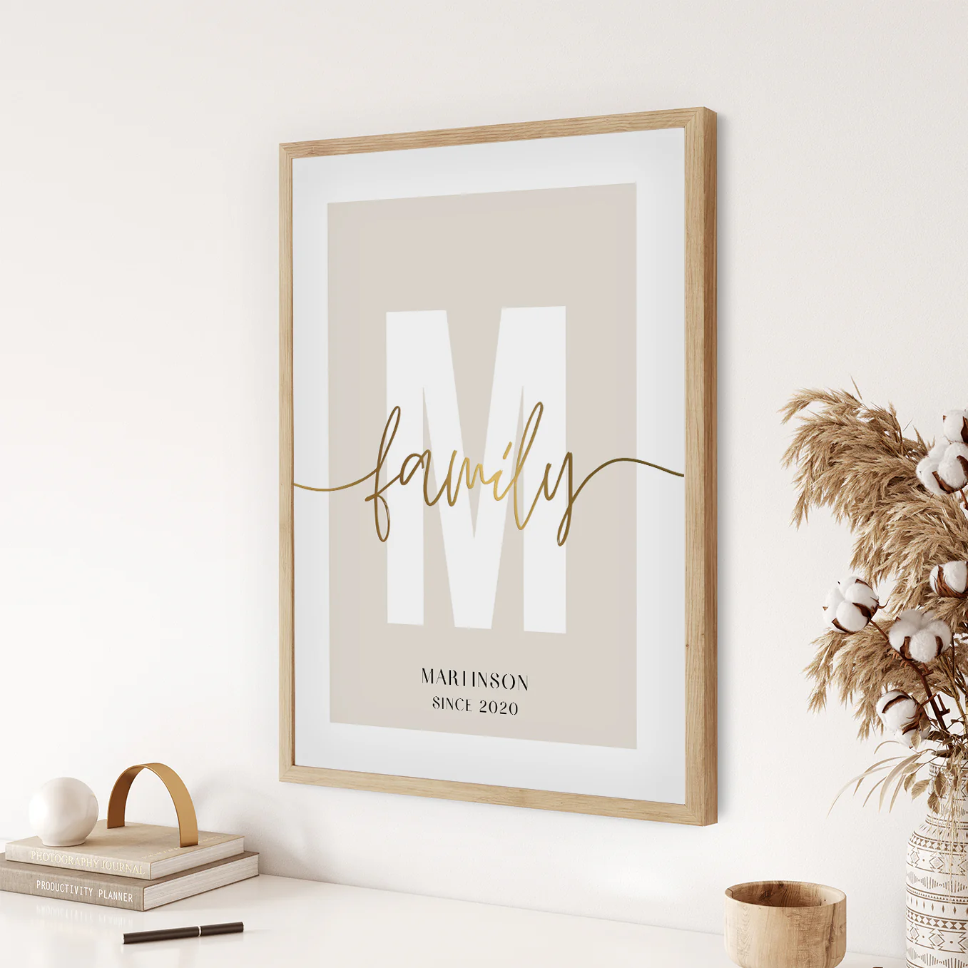 Affiche "Lettre de famille" avec écriture dorée - Image 4