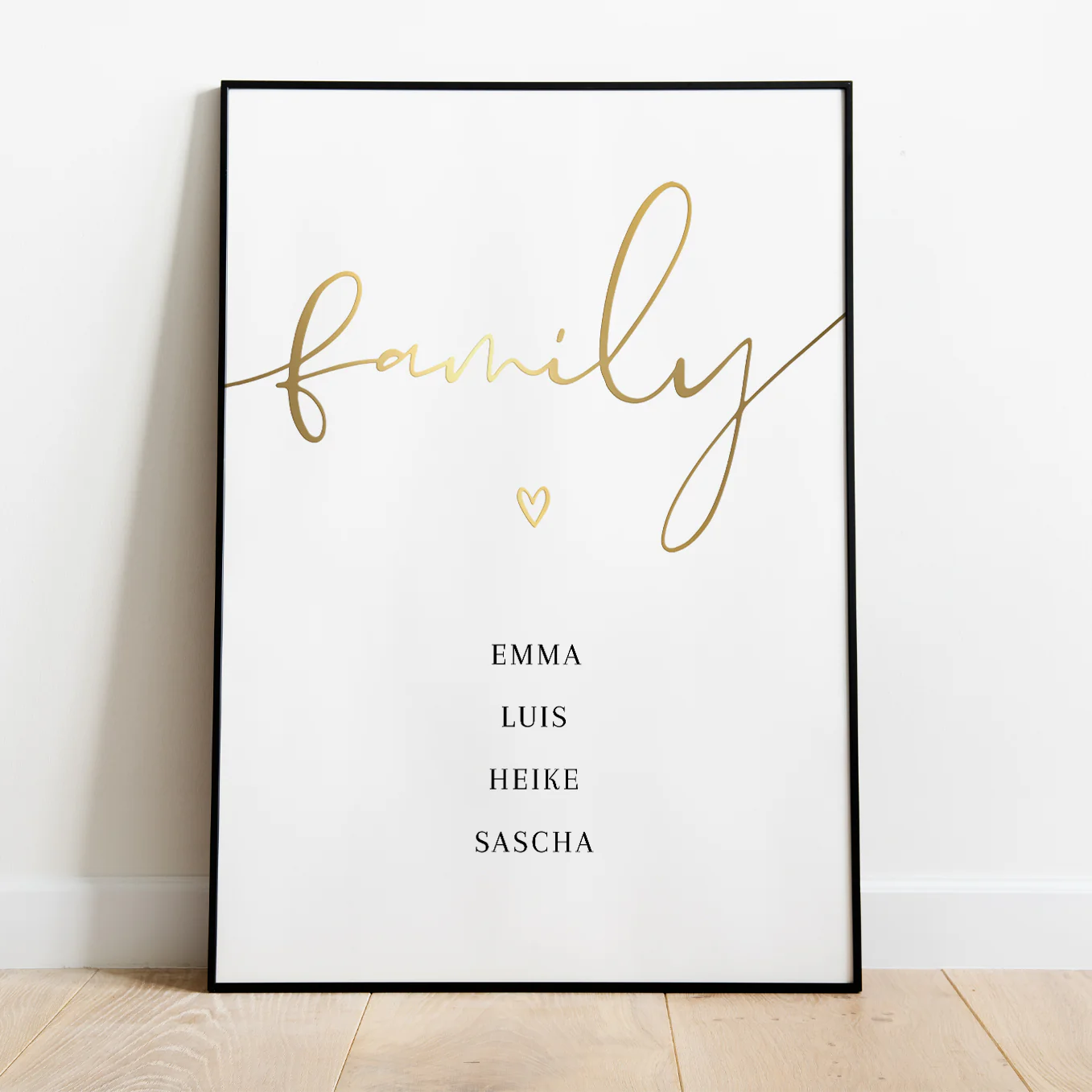 Affiche "Famille" avec écriture dorée