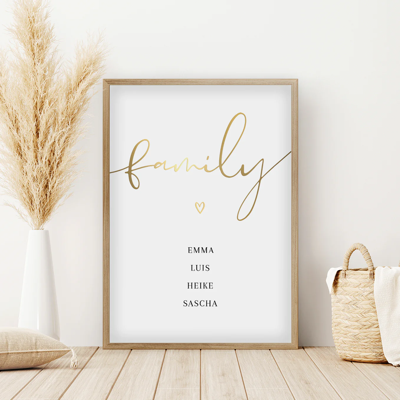 Affiche "Famille" avec écriture dorée - Image 2