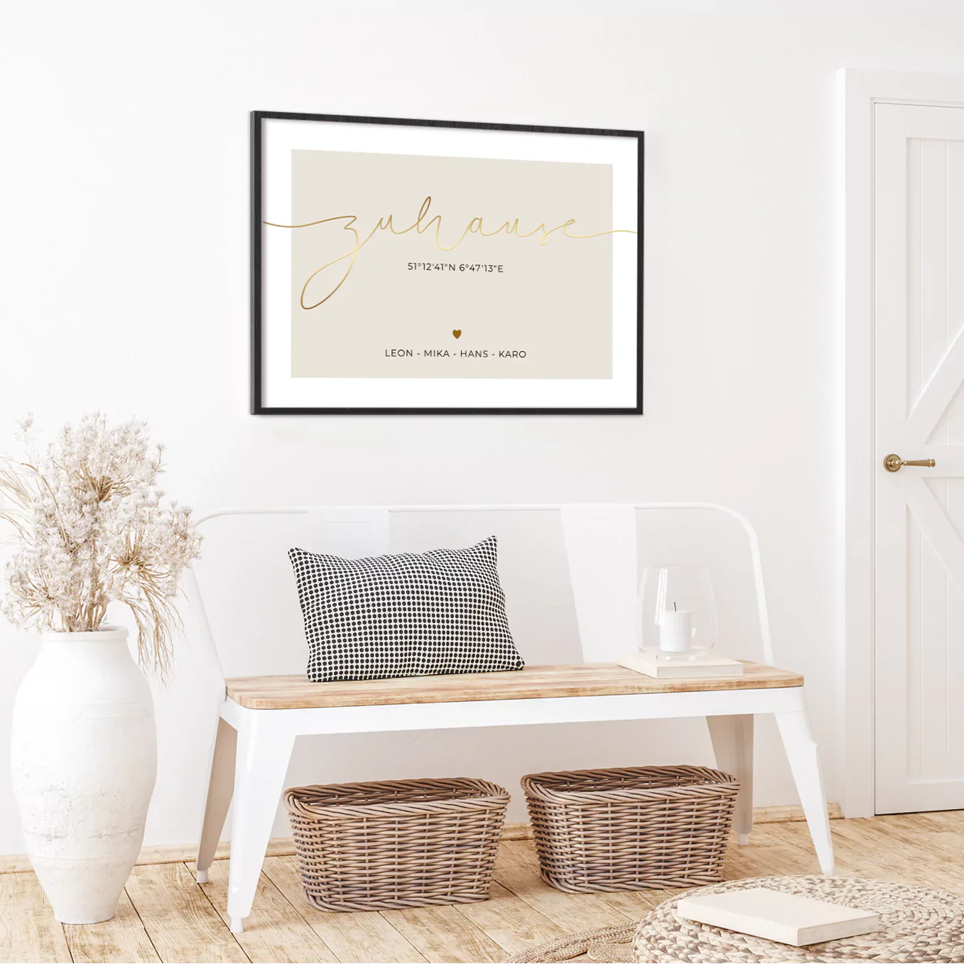 Affiche "Coordonnées de la maison" avec écriture dorée - Image 2