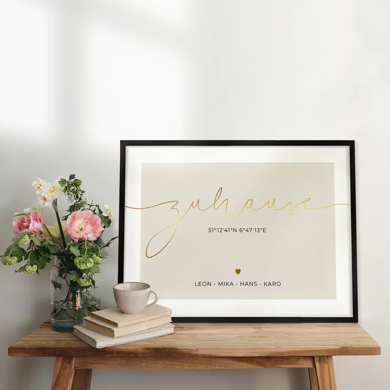 Affiche "Coordonnées de la maison" avec écriture dorée - Image 5