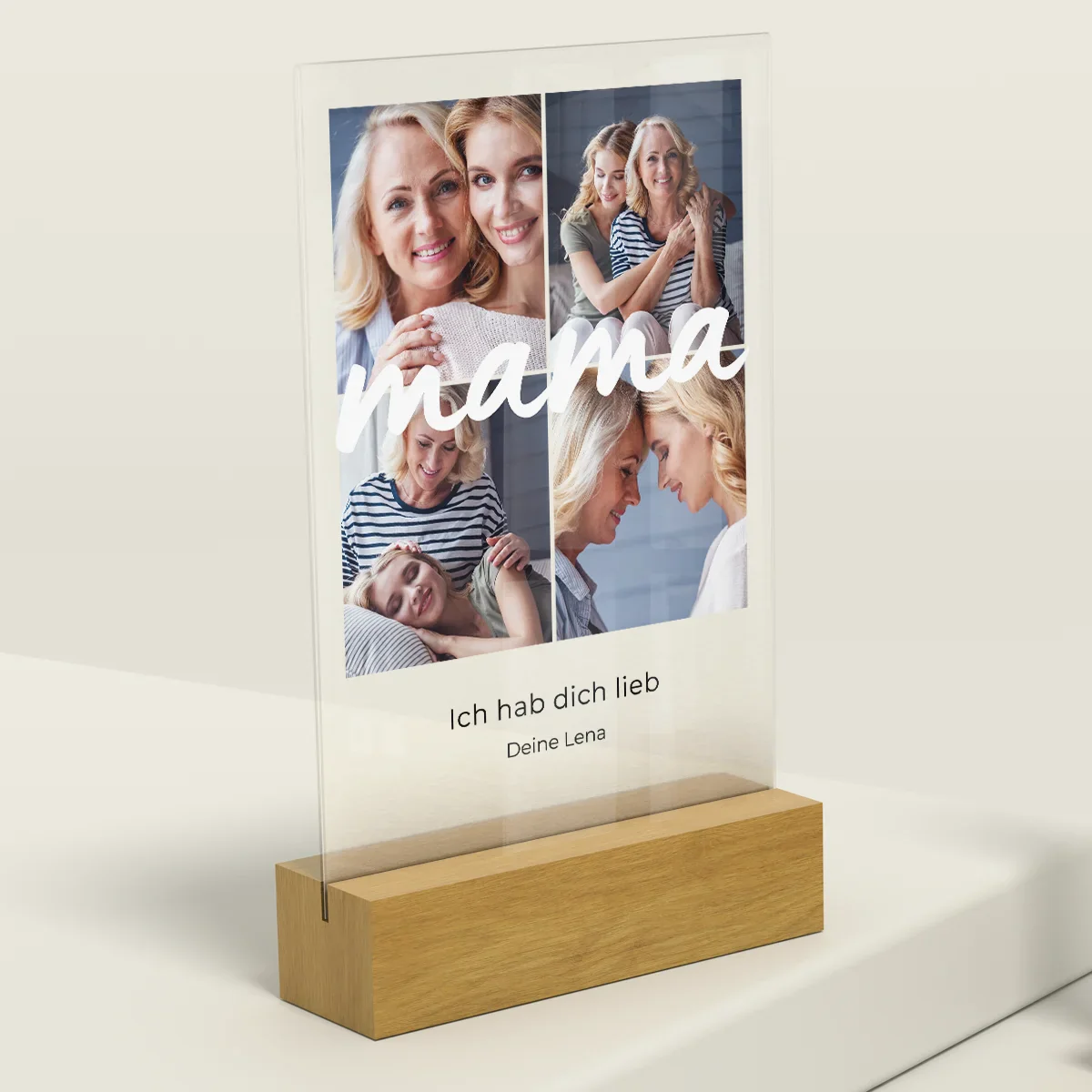 Présentoir en acrylique personnalisé « Maman »