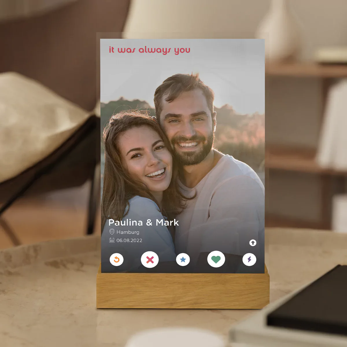 Cadre personnalisé en acrylique « Application de rencontres » - Image 5