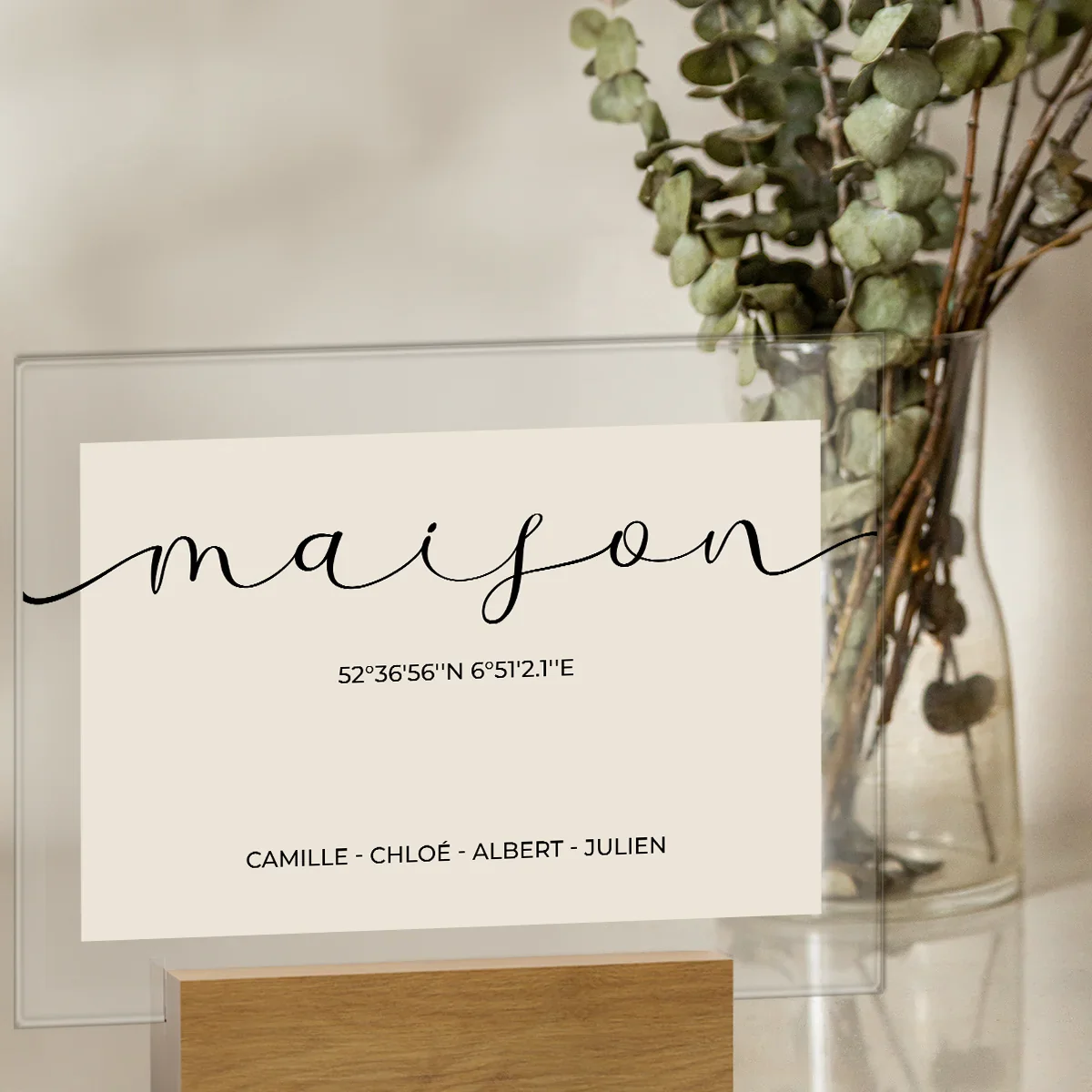 Présentoir en verre acrylique personnalisé « Coordonnées de la maison » - Image 11