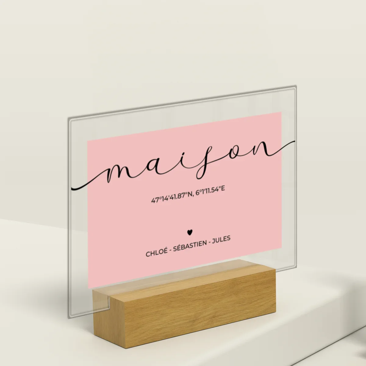 Présentoir en verre acrylique personnalisé « Coordonnées de la maison » - Image 12