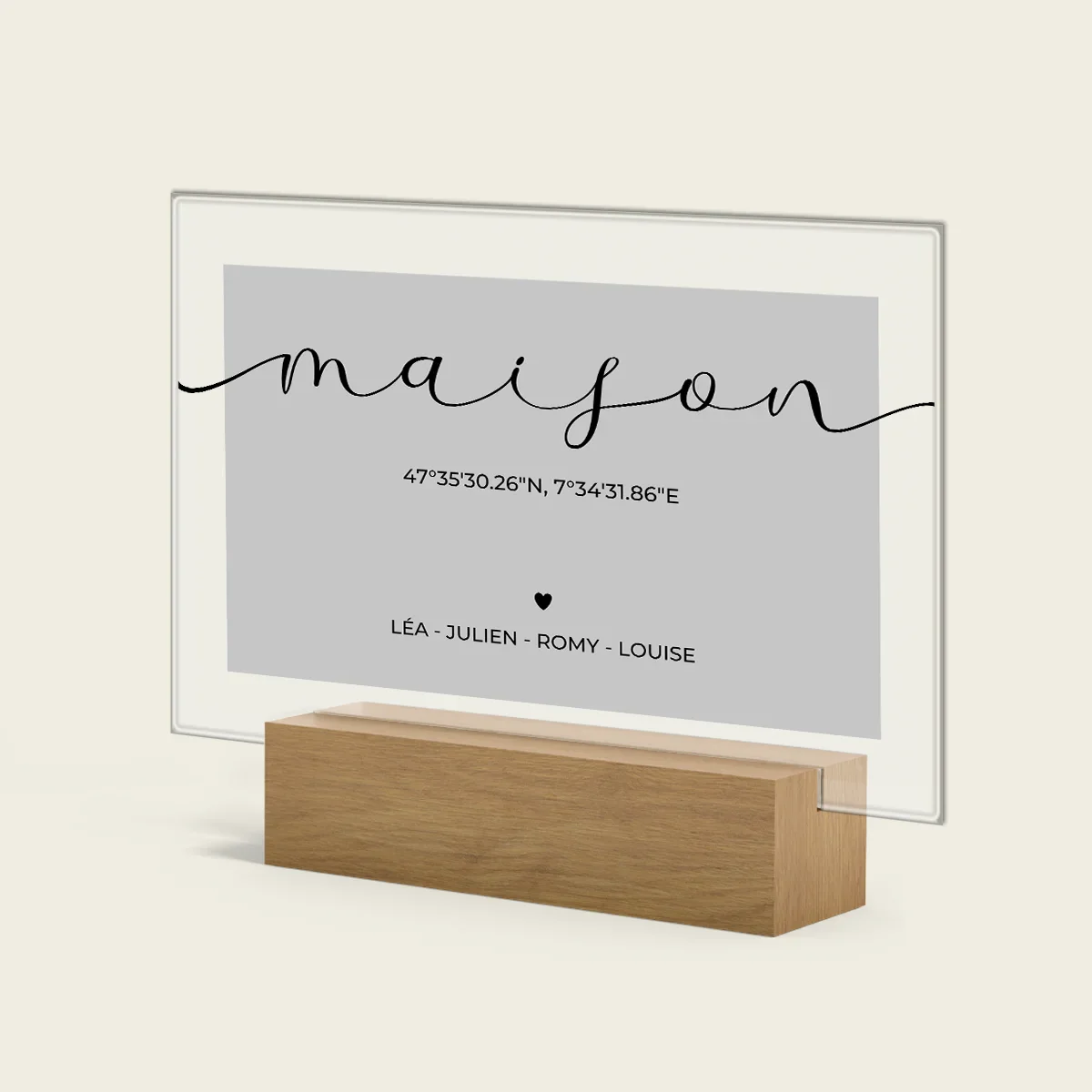 Présentoir en verre acrylique personnalisé « Coordonnées de la maison » - Image 8