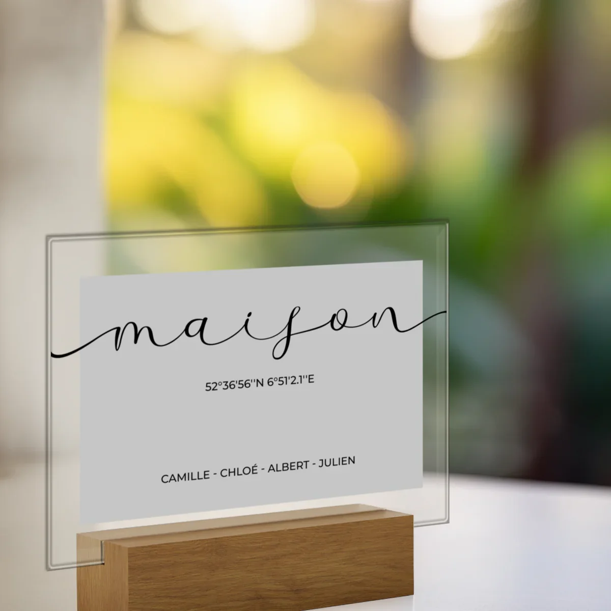 Présentoir en verre acrylique personnalisé « Coordonnées de la maison » - Image 9