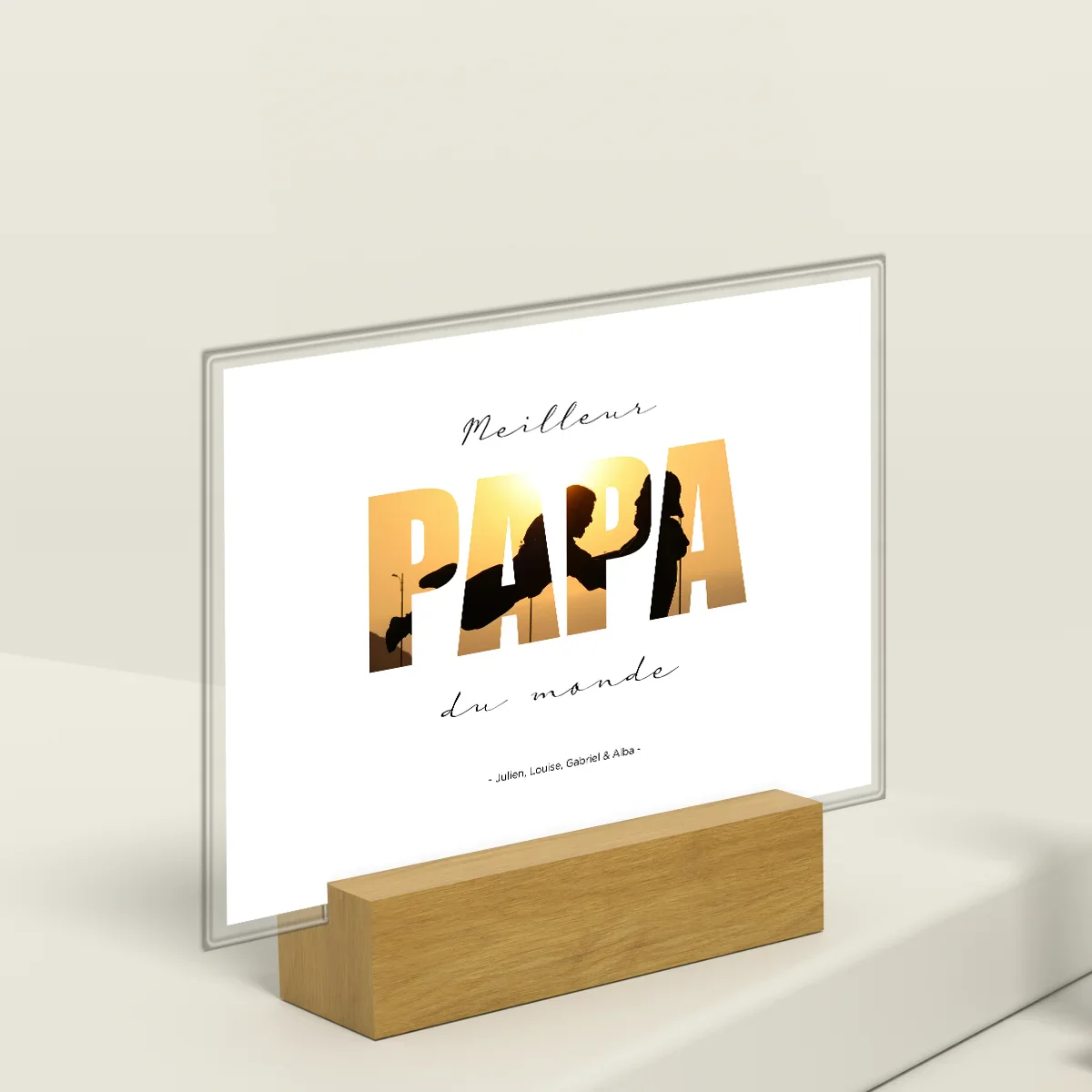 Présentoir en verre acrylique personnalisé « Papa » avec photo - Image 10