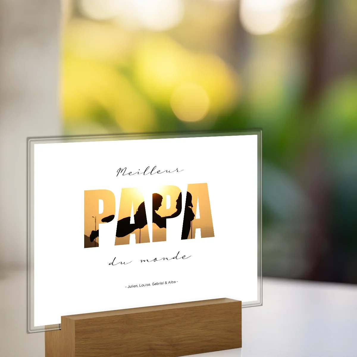 Présentoir en verre acrylique personnalisé « Papa » avec photo - Image 11