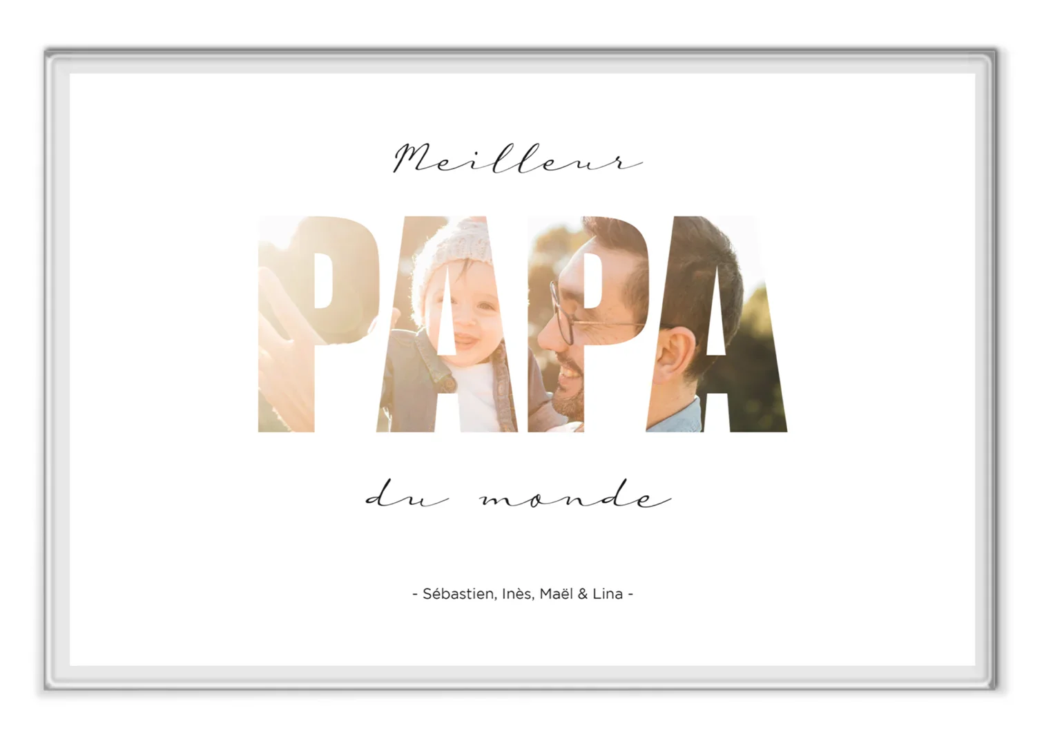Présentoir en verre acrylique personnalisé « Papa » avec photo - Image 12